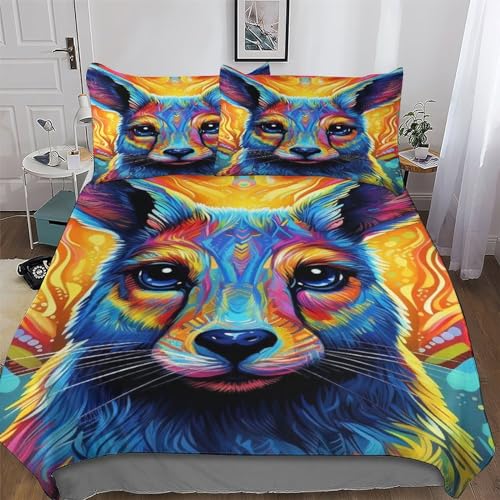Parure de lit lapin 3 pièces avec housse de couette 220x240 cm en microfibre douce - 2