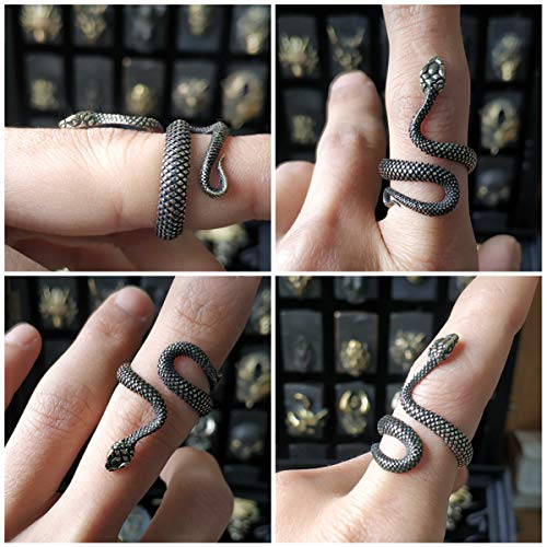 EXCEART Anéis de cobra retrô gótico dedos anéis ajustáveis Anéis de animal joia para mulheres homens