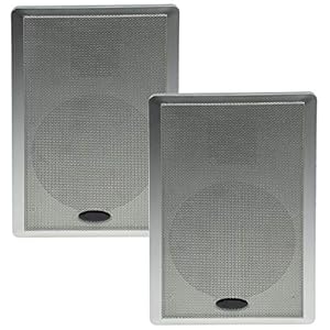 Wandluidspreker 2-weg 40Watt 2 stuks wandluidsprekers 37mm plat opbouw zilvergrijs