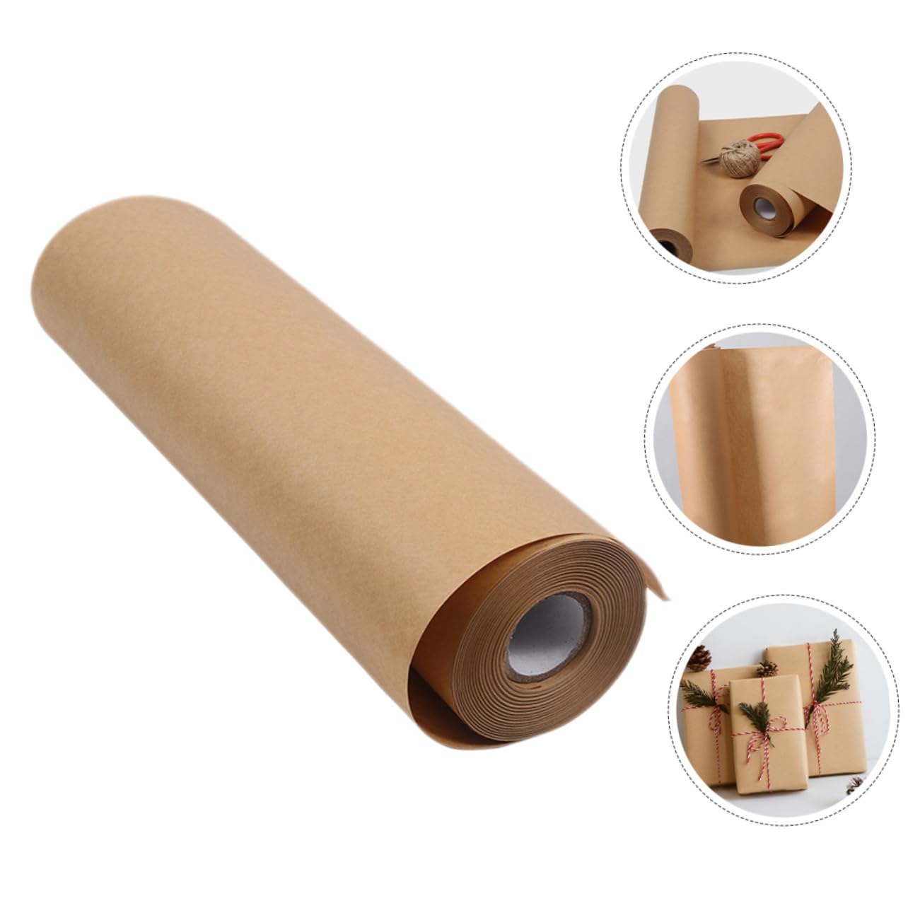 EXCEART 1 Rolle Geschenkpapier Verpackungspapier Selber Machen Braune Kraftpapierrolle Postalisches Packpapier Versandpapier Postverpackungspapier Büttenpapier Reiner Holzstoff Wasserdicht