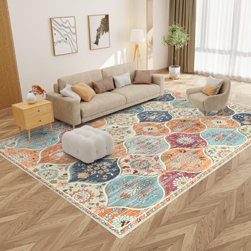 Ikalife BNS20054-O57 Vintage Washable Rug 5X7 - Machine Washable Floral Area Rugs thumb #4