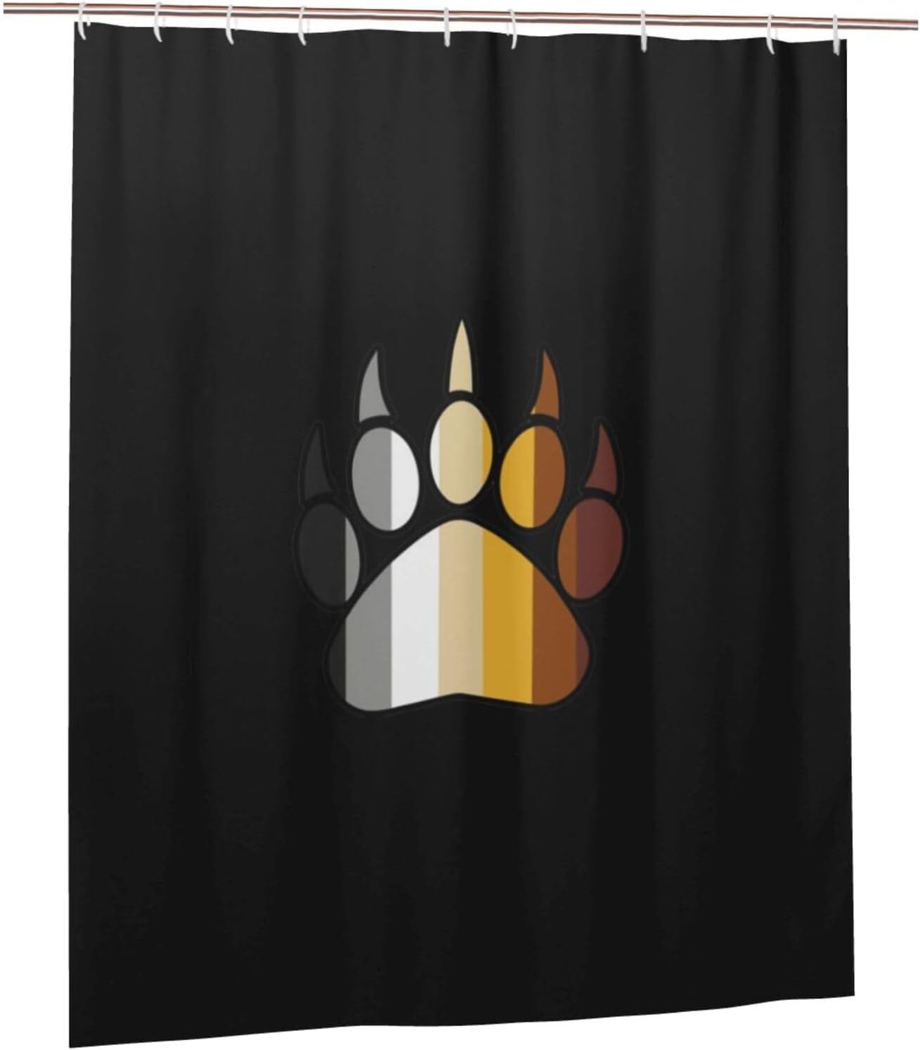 Fpandawang Bear Pride Bathroom Fabric Shower Curtain with 12 Buckles and Hooks, Washable, Waterproof, 60x72 Inches