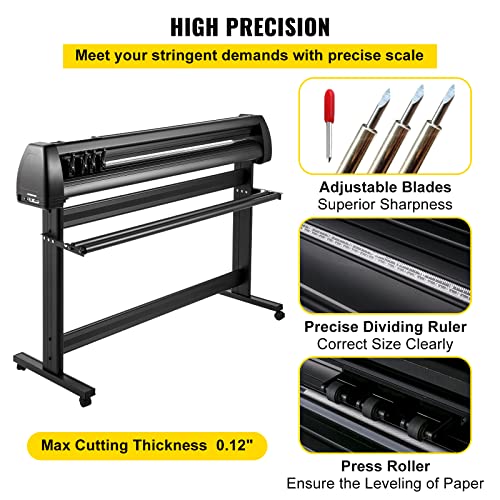 VEVOR Vinyl Schneideplotter 1350 mm, Folienschneider Max. Schnittbreite 1260 mm, Plottermaschine Schnittgeschwindigkeit 800 mm/s, Folienplotter mit Signcut & Signmaster, Hobbz Plotter, 25 kg…