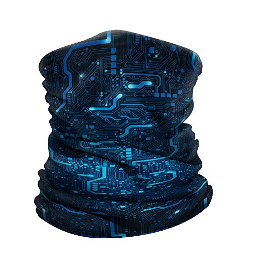 WIRESTER Bandana, Headwear, Scarf for Running, Cycling, Fishing, Sports Indoor Outdoor Fashionable Wear Blue Circuit Board