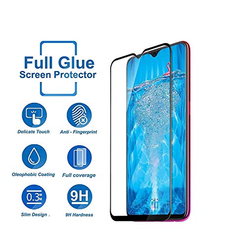 Image of Screen Protector for Oppo A7 / Realme 3 / 3i / A5s (Black) Tempered Glass Edge-to-Edge 6D Screen Guard With Installation Kit