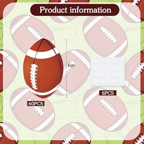 Image of Vuzvuv 60Pcs Paper Rugby Football Cutouts Party Decor for Bulletin Board