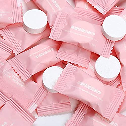 Image of Outdoor Travel Magic Compressed Tissue Disposable Towel /Tablet Coin Napkin Expands With Water Portable Face Care, Cleaning Wipes Mini Cotton Hand Towel ( Pack of 100 ), White