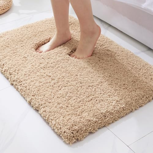 ILANGO Beige Bathroom Rugs 36" × 24" Non Slip &