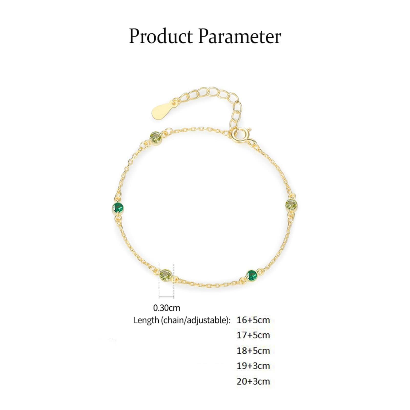 KnSam Pulsera de oro auténtico de 9 K/14 K/18 K, para mujer, con peridoto verde, brazalete Au 375/585/750 oro amarillo