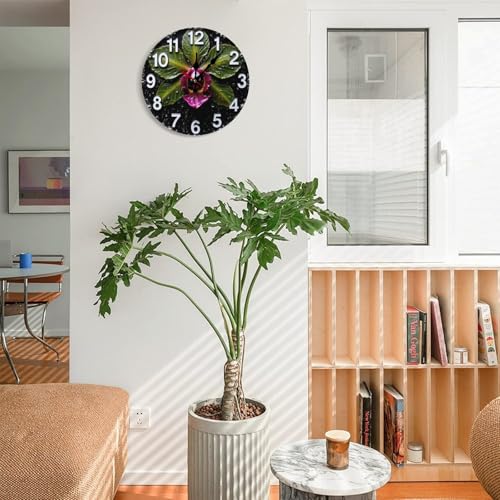 Reloj de pared analógico redondo de madera silente 25 cm miniatura 5