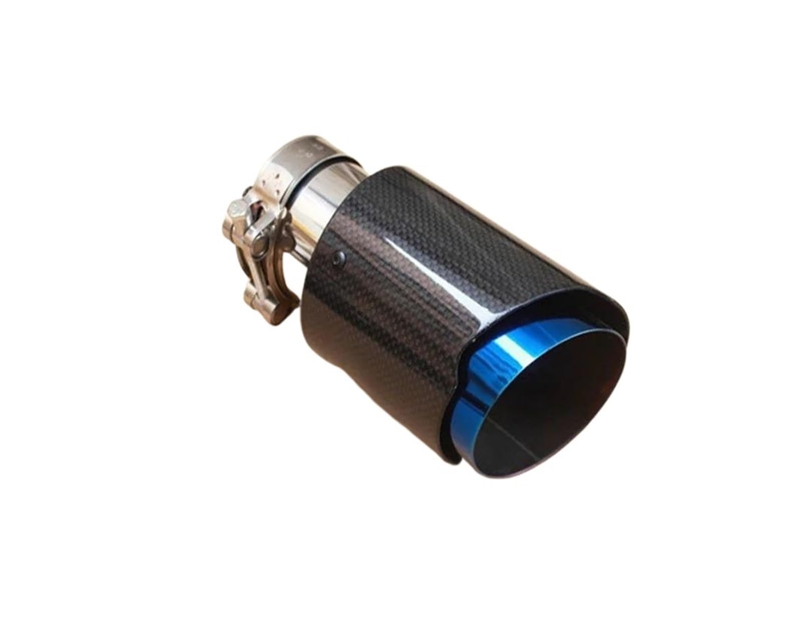 Tuyaux D'échappement Embout De Silencieux D'échappement Fiber Carbone Brillant Système D'échappement Universel Droit Bleu Acier Inoxydable Embout Échappement