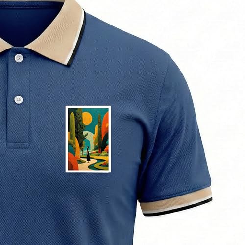 Image of Regular Fit Solid Half Sleeve Casual Tipping Collar Polo T-Shirt for Men