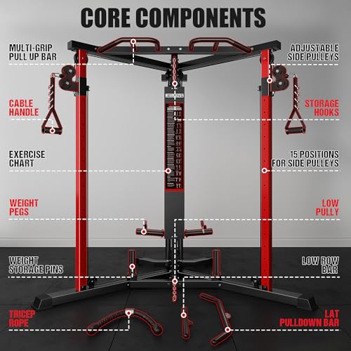 Image of CC01 Cable Crossover Machine with High and Low Pulley System, Functional Trainer with Pull Up Bars and Optional Bundle, Cable Machine for Home Gym Power Workout