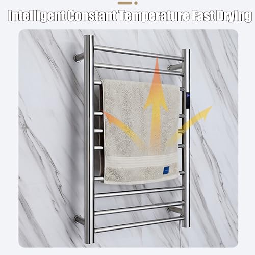 Chauffe-serviettes électrique mural en acier inoxydable avec écran LCD - 5