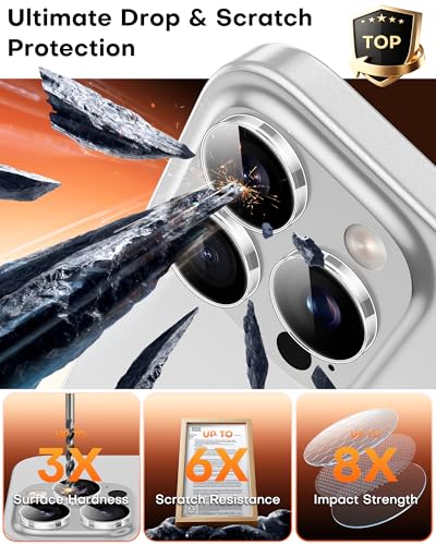 Image of TOCOL for iPhone 15 Pro Max Camera Lens Protector /iPhone 15 Pro Camera Lens Protector Tempered Glass HD Individual Scratch Resistant Cover Accessories Case Friendly 2 Pack(Clear)
