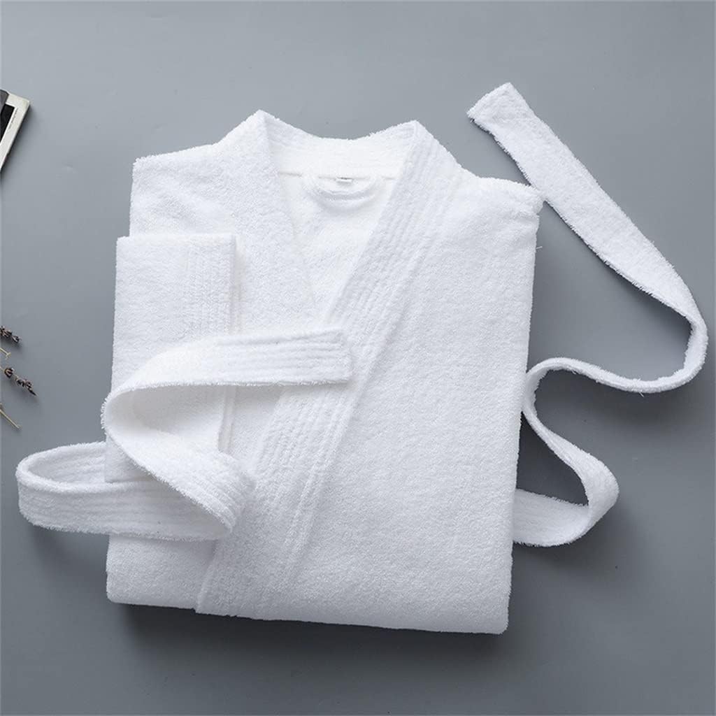 Classic Robe Cotton Towel Long Bathrobe Men's Hotel Home Thick Warm Dressing Gown Kimono Robes(E,L code)