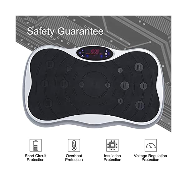 Real Relax Mini Vibration Plate Exercise Machine Full Whole Body Workout Home Massager and Fitness Platform Weight Loss & Toning, with Resistance Band，Remote Control and Support 330Ibs，Silver