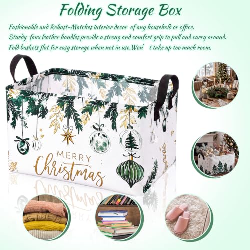 Image of Chunful 4 Pack Winter Storage Baskets, Christmas Tree Containers for Gifts