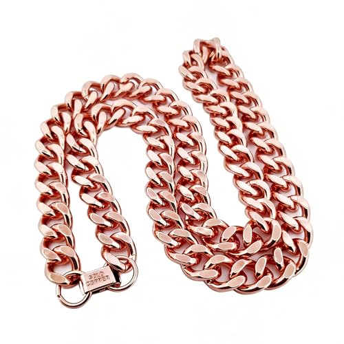 Ikkao 1 Pure Copper Cuban Link Necklace Heavy Solid Statement Jewelry Chain 24 Unisex 148 Grams of Pure Copper Weight per Piece