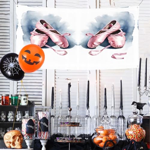 MINDBBDFJ Ballet Dancer Print Banners And Signs For Outdoor/Indoor,Personalized Banner Customizable Parties Halloween Banner (180x90cm)2