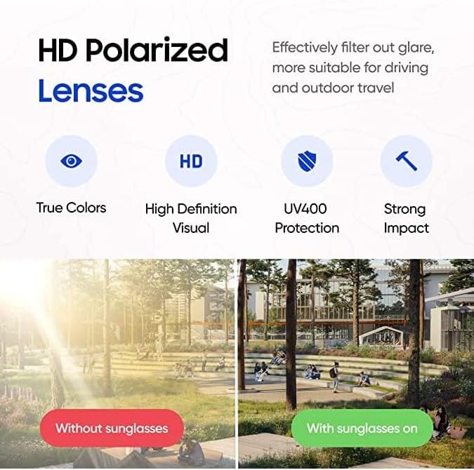 Rectangular Polarized Sports Sunglasses for Men Women Cycling Driving Fishing UV400 Protection - Image 7