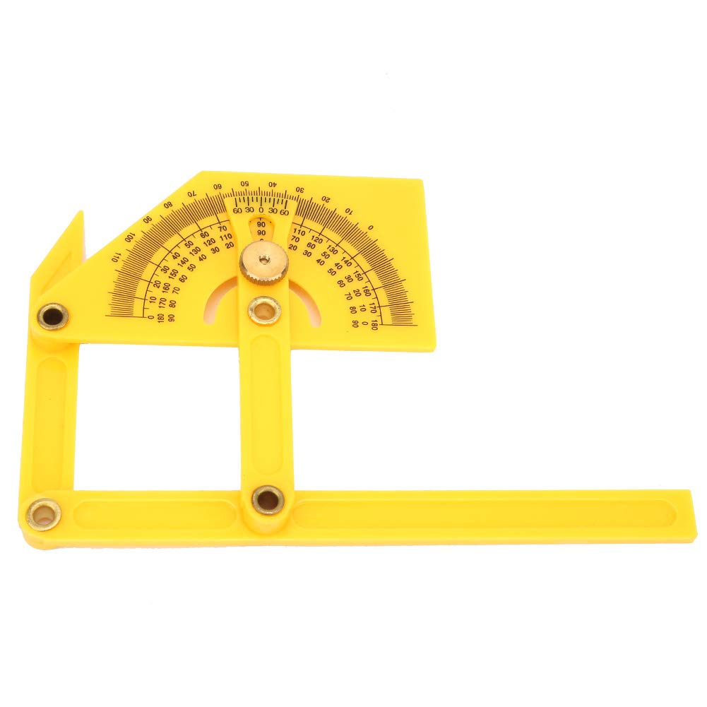 Jectse Default Plastic Pointer Protractor,Woodworking 180 Degree Adjustable Angle Finder Measuring Ruler,Angle Gauge Machinist Carpenter Tool