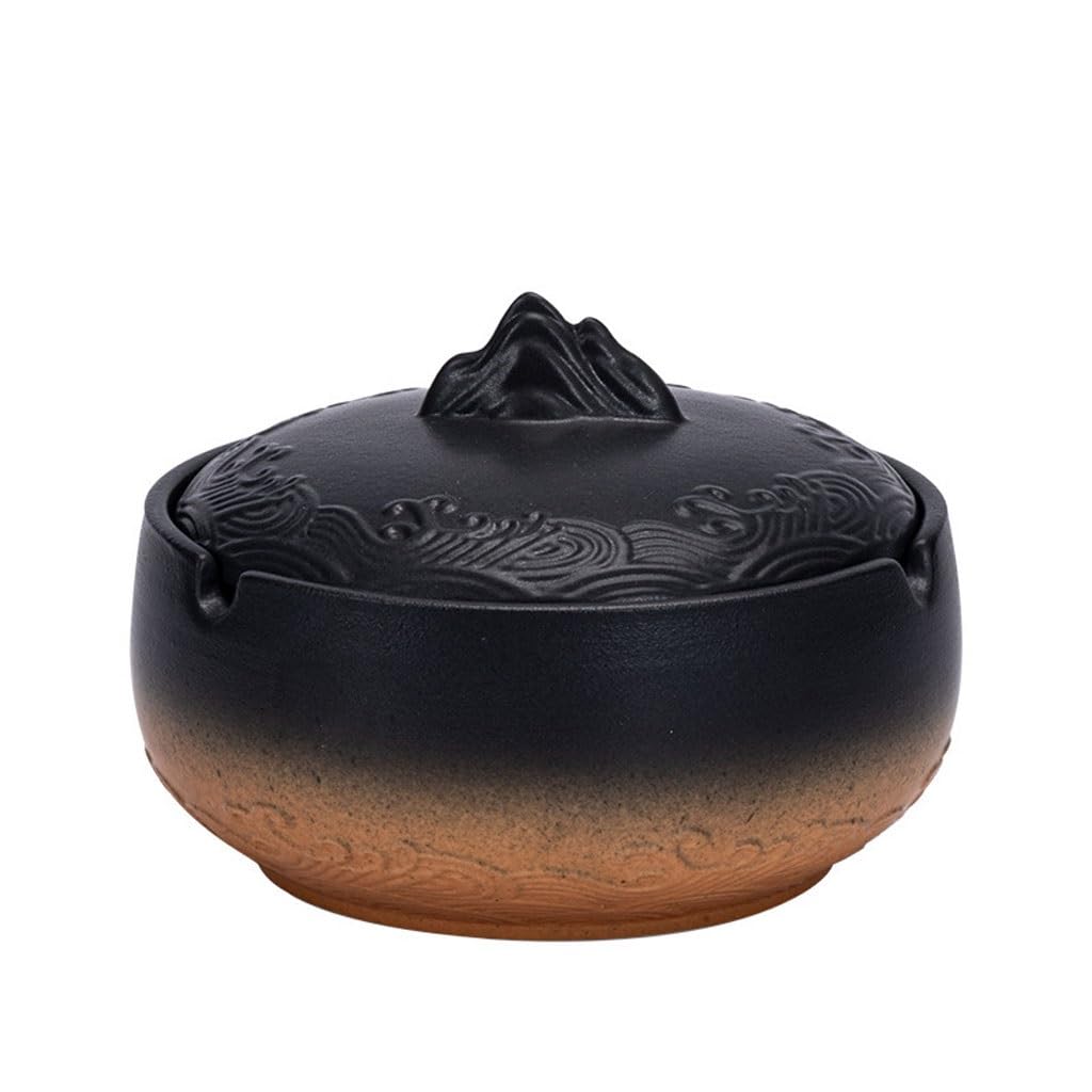 GFHTRELY Ashtray Ashtray With Lid For Home Use Guest Ceramics Creative Office For Indoor Or Outdoor Smoke Tray