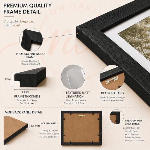 Image of NoWorries Abstract Ginkgo Leaf Wall Art Frames Set of 3 | Modern Botanical Look Paintings with Gold & Teal Leaves | Premium 300 GSM Prints in Synthetic Wooden Frames | Living Room, Bedroom, Office & Home Decor (BLACK, ART-16, 13X19INCHES)