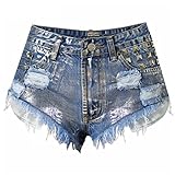 ✽✽ Eigenschaften: Stylische Denim-Shorts mit Seitenschlitz. Strapazierfähige, dehnbare, weiche und leichte Denim-Shorts für einen schickeren Look