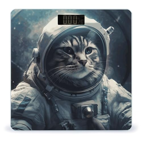Báscula digital Astronaut Cat in Space para baño miniatura 1