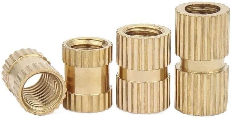 Brass Knurled Nuts,Threaded Insert, 50pcs M5 OD(6.3/7.2/8.3mm) Brass Insert Nut Injection Molding Brass Knurled Thread Inserts Nuts (Color : Length8_M8xOD12(50pcs)) ( Color : Length12-M5xOD6.3(50pcs)