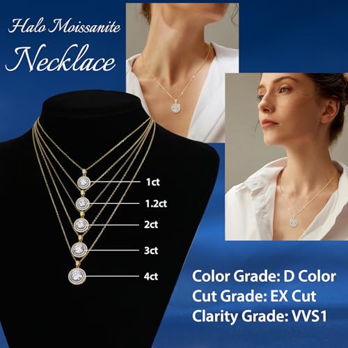 18K Gold Vermeil Imitation Diamond Necklace for Women, Moissanite Sterling Silver 18+2" Chain - Cluster Style3
