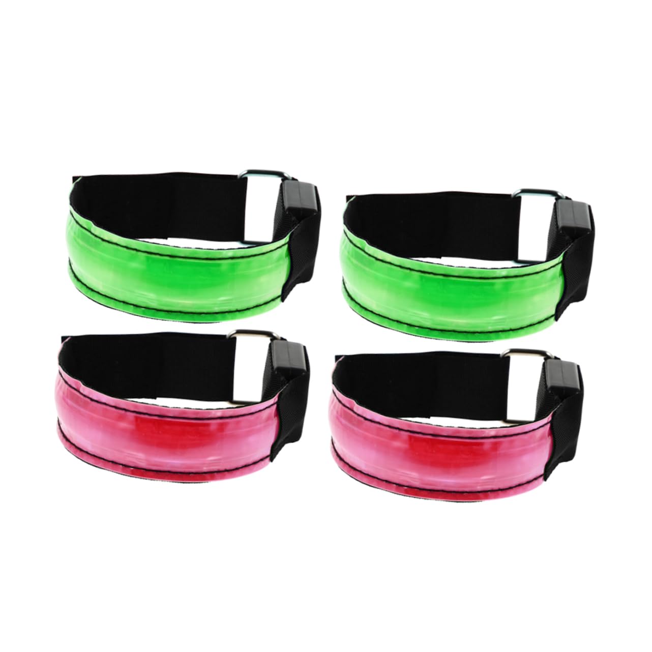 Toyvian 4Pcs LED Sports Bracelet Glowing Night Running Arm Band High Visibility Reflective Wristband for Runners Lightweight and Durable for Safety During Outdoor Activities