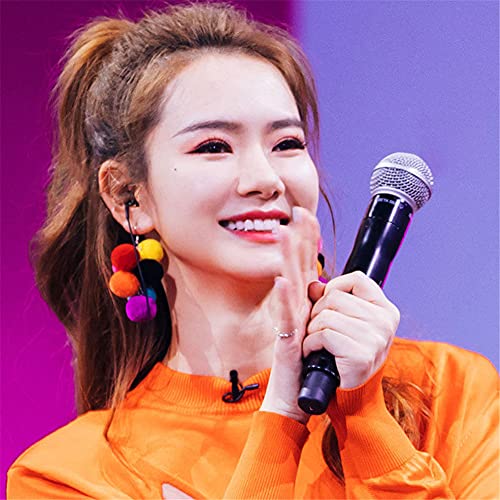 Boho Unique Elegant Colorful Fur Ball Dangle Drop Earrings Trendy Personalized Exaggeration Hypoallergenic Jewelry Gift4