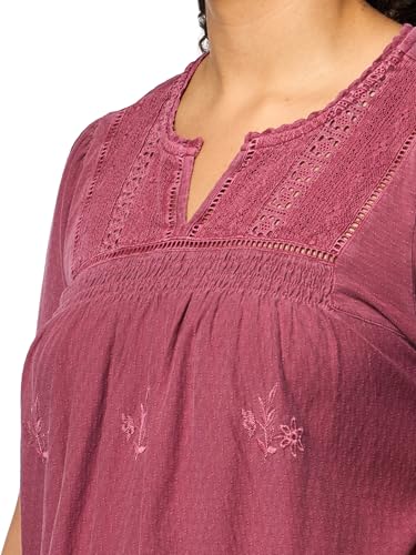 Lucky Brand Women's Vertical Trimmed Short Sleeve Top3