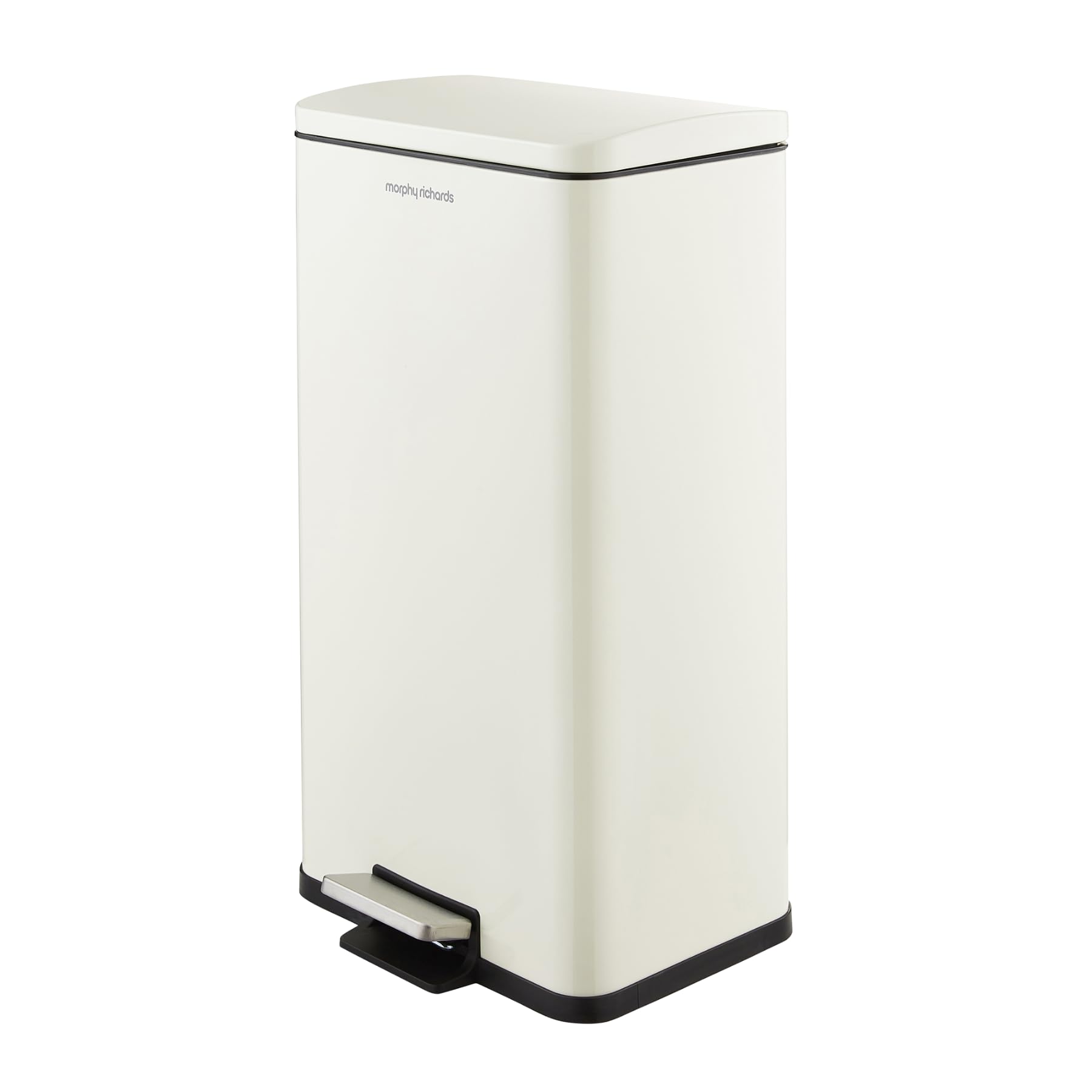 Morphy Richards Kitchen Bin 30L, Pedal Rubbish Bin with Soft Close Lid, Slim Waste Bin, Removable Inner Bucket, Space-Saving Design, Equip Collection, Design for Home & Kitchen, Cream, 880002