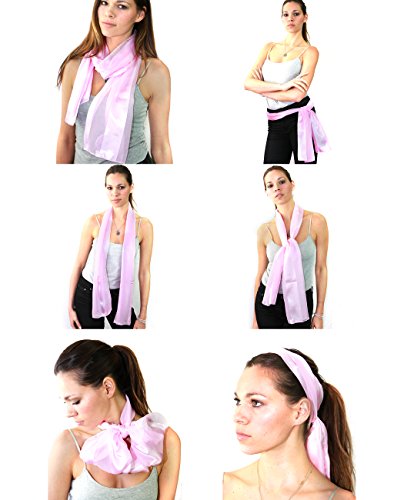 NYFASHION101 Women's Versatile Solid Sheer Chiffon Scarf Headwear3