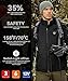 Men's Heated Jacket with Detachable Hood, Waterproof Winter Outdoor Heating Jackets for Men (Battery Pack Included) (US, Alpha, X-Large, Regular, Regular, black)