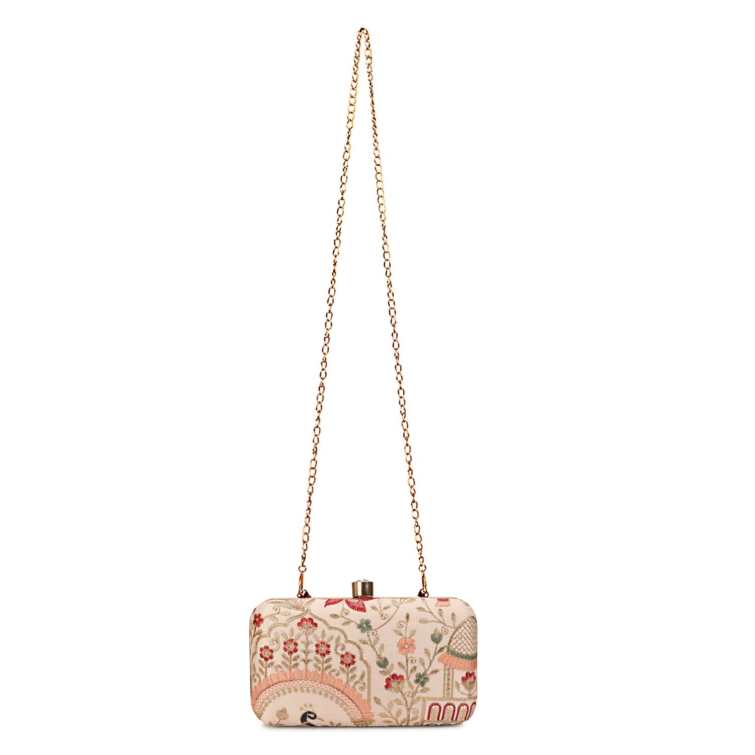 LONGING TO BUY Hand Crafted Designer Box Clutch - Zari Embroidery For Women
