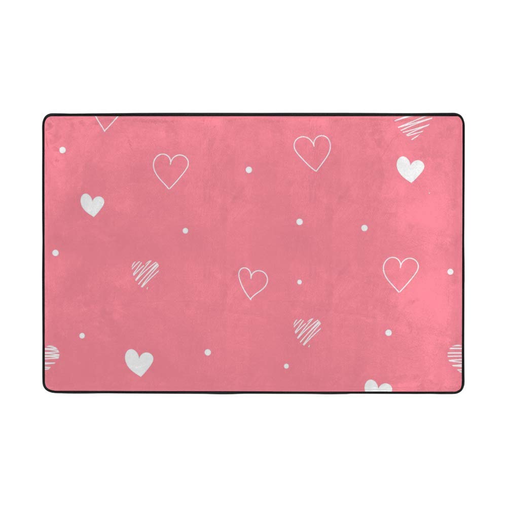 Tapis cœurs blancs CHEHONG pour une chambre cosy et romantique de Saint-Valentin
