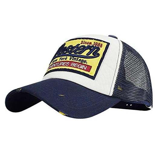 heekpek Gorras Hmobre Beisbol con Visera Gorra de Rejilla Bordados de Verano Mujer Transpirable Casual Gorras Rapero Trucker Hombre Viseras Hombre Retro (Gris)