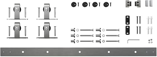 Architectural Products - Kit de herrajes para puerta de granero de 48 pulgadas para puertas dobles de gabinete, diseño de montaje superior en acero