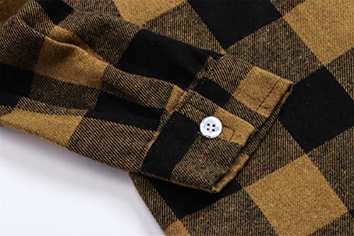 Image of Betusline Boy and Men Button Down Plaid Shirt | Soft,Breathable and Comfortable Fabric