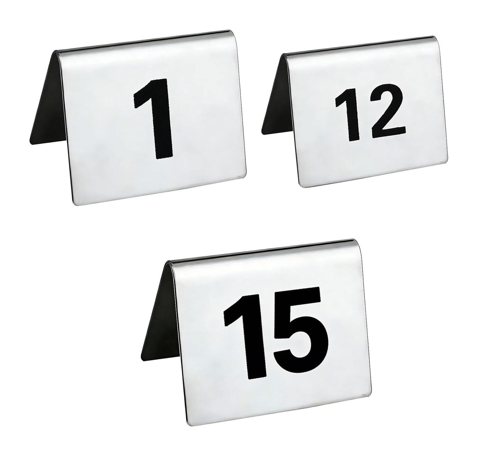 Cartes de numéro table double face acier inoxydable durable - 8