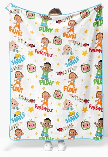 Jay Franco Kids Plush Throw Blanket Soft & Cozy Fleece Throw for Bedroom & Couch Dcor Official Licensed Product White - Cocomelon 46x60 - Throw Blanket