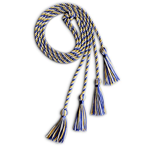 Image of Endea Graduation Double Honor Cord Three-Color (Royal Blue /Gold /White)