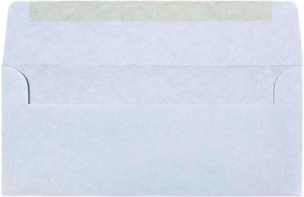 JAM PAPER #10 Business Parchment Envelopes - 4 1/8 x 9 1/2 - Blue Recycled - 50/Pack - Image 2