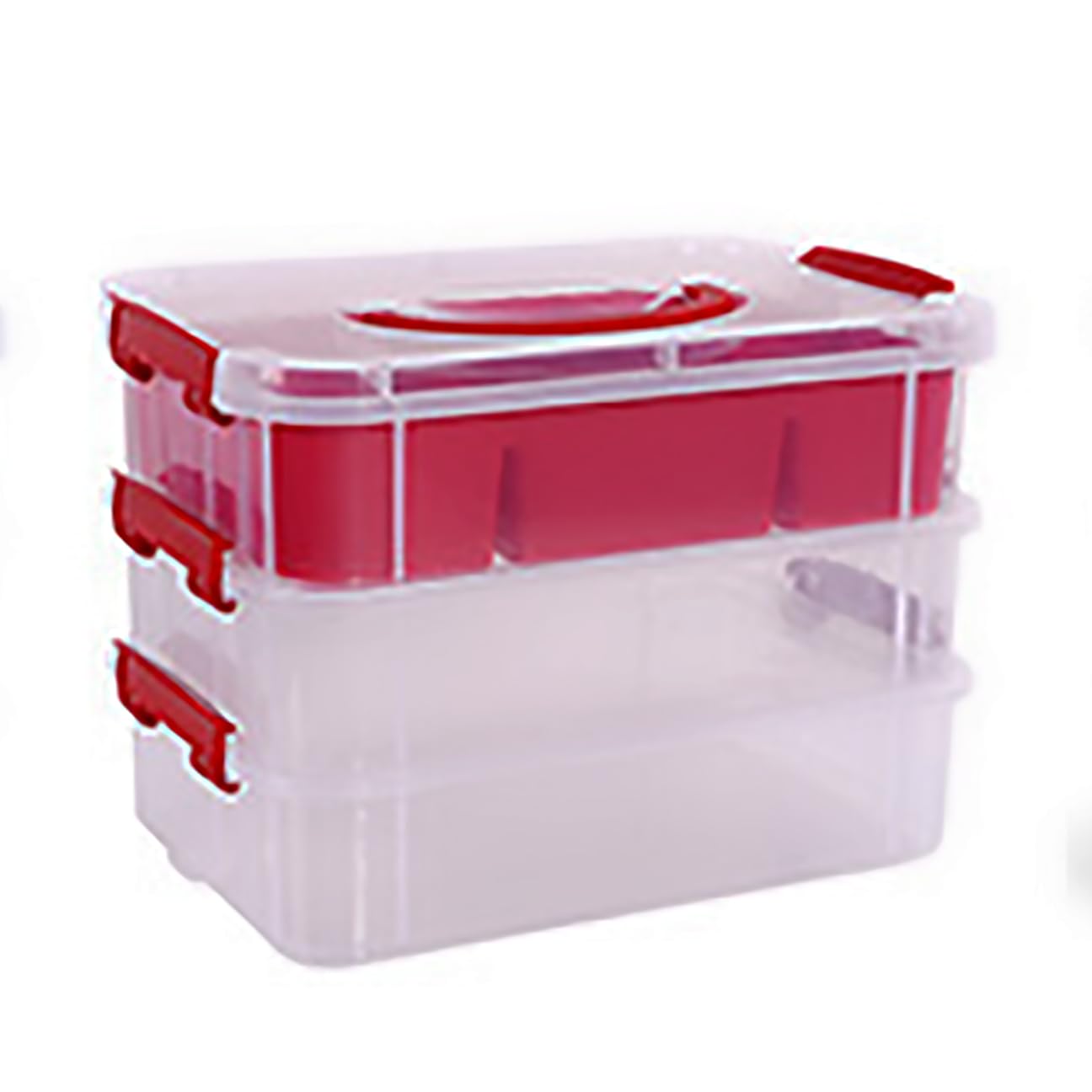 FOREVERIE 3 Tiers Plastic Arts & Crafts Stackable Storage Cases Large ...