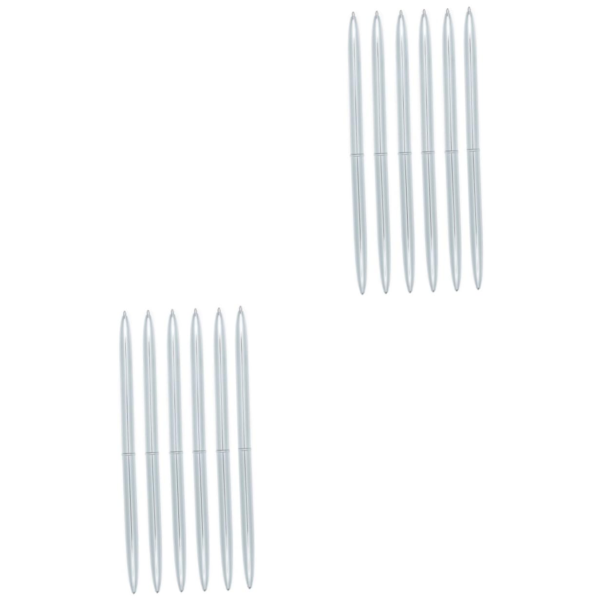 LALAFINA 12pezzi Penna Sfera Metallo Design Leggero e Elegante Inchiostro Blu Per Scuola e Ufficio Ricaricabile e Resistente Perfetta Per Uso Quotidiano
