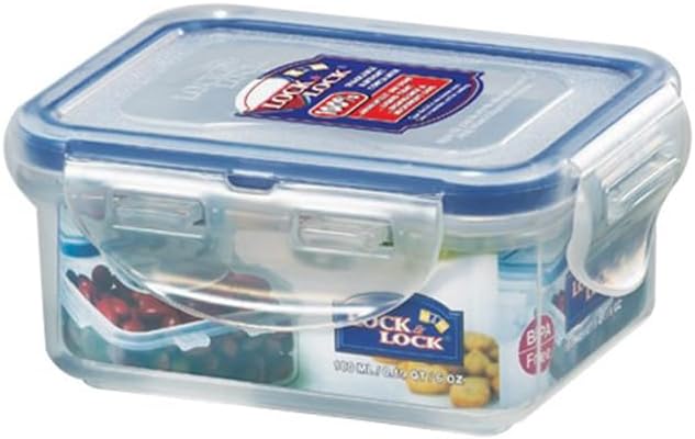 LOCK & LOCK LocknLock Classics Rectangular Food Container with Leak Proof Locking Lid, 180ml (110 x 90 x 48mm), 4.3 x 3.5 x 1.9, Clear LOCK & LOCK LocknLock Classics Rectangular Food Container with Leak Proof Locking Lid, 180ml (110 x 90 x 48mm), 4.3 x 3.5 x 1.9, Clear